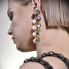Culturesse Eleonora Labradorite Crystal Pearl Drop Earrings