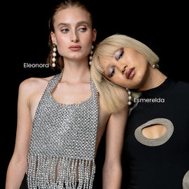 Culturesse Eleonora Labradorite Crystal Pearl Drop Earrings