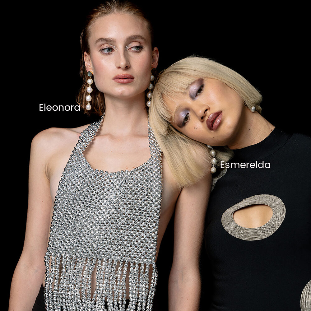 Culturesse Eleonora Labradorite Crystal Pearl Drop Earrings