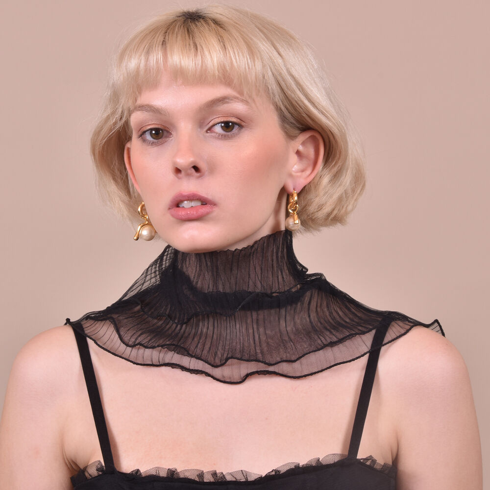 Culturesse Darlene Contemporary Pearl Art Earrings