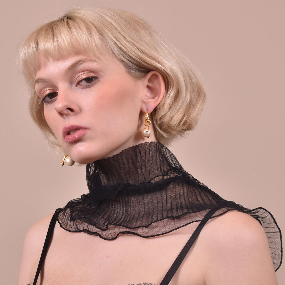 Culturesse Darlene Contemporary Pearl Art Earrings