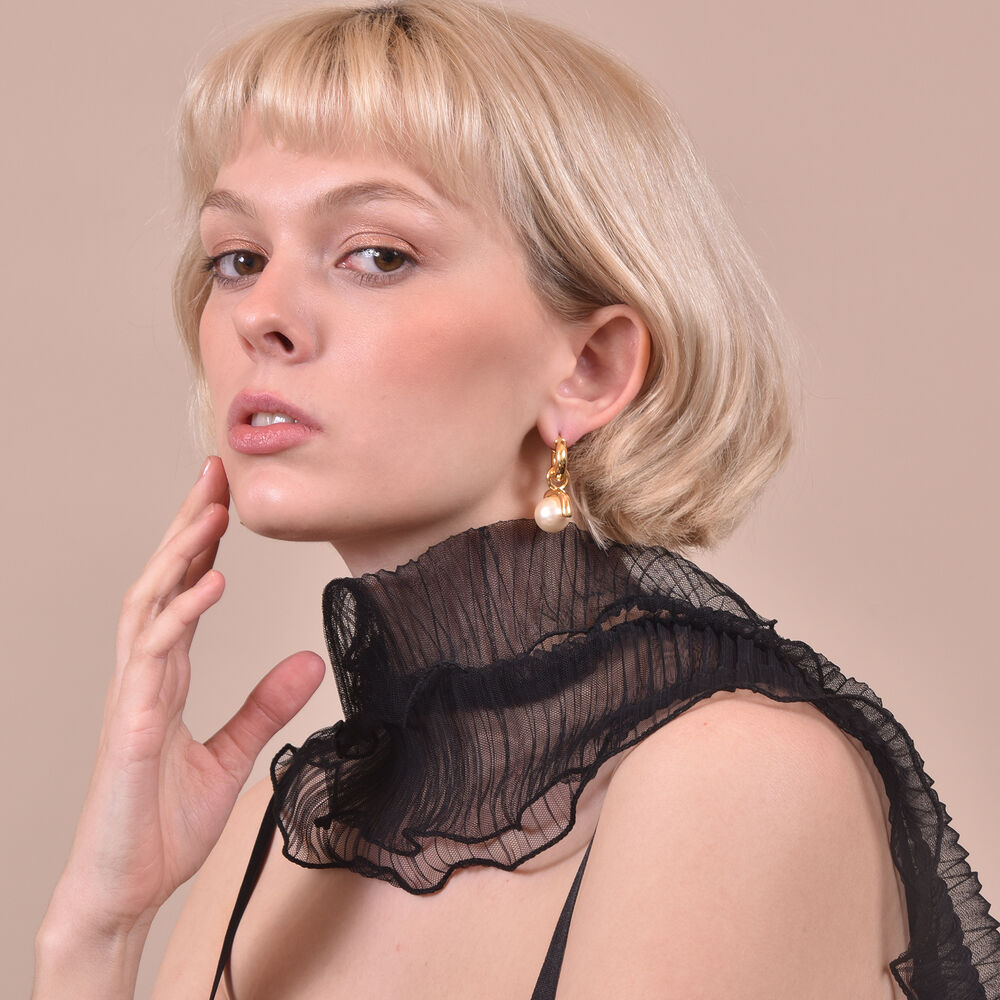 Culturesse Darlene Contemporary Pearl Art Earrings