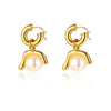 Culturesse Darlene Contemporary Pearl Art Earrings