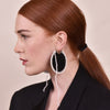 Culturesse Emiri Luxury Leather Stitched Earrings (Black)