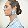 Culturesse Luca Vegan Leather Statement Earrings (Sky Blue)