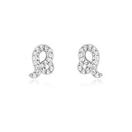 Culturesse Leo Artisan Zirconia Pave Stud Earrings (Silver)