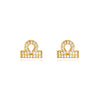 Culturesse Libra Artisan Zirconia Pave Stud Earrings (Gold)