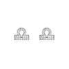 Culturesse Libra Artisan Zirconia Pave Stud Earrings (Silver)