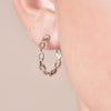 Culturesse Vida Minimalist C Chain Earrings (Silver)