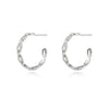 Culturesse Vida Minimalist C Chain Earrings (Silver)