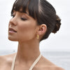 Culturesse Clarette Luxury Diamante Link Chain Earrings (Gold Vermeil)