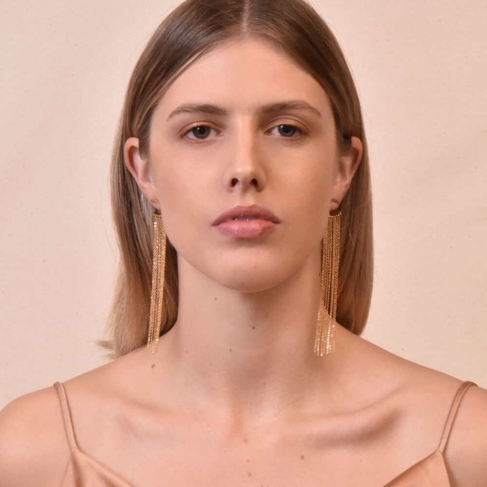 Culturesse Lizette Luxury Golden Tassel Earrings