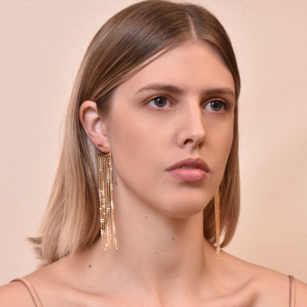Culturesse Lizette Luxury Golden Tassel Earrings
