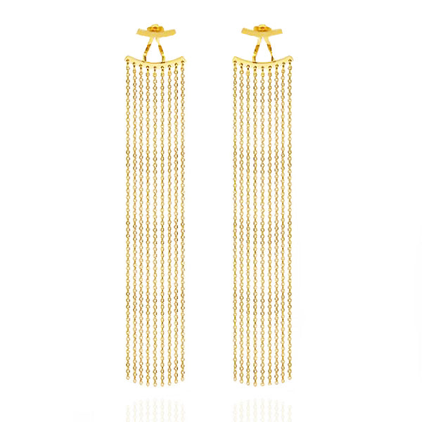 Culturesse Lizette Luxury Golden Tassel Earrings