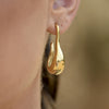 Culturesse Franca Elongated Gold Bowl Earrings