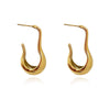 Culturesse Franca Elongated Gold Bowl Earrings