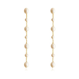 Culturesse Valentina 24K Freshwater Pearl Drop Earrings