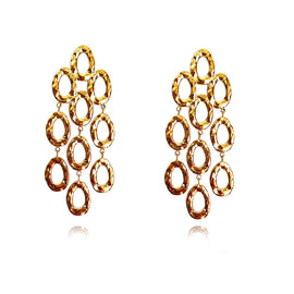 Culturesse Lenore Sculptured Loop Mesh Earrings (Gold)