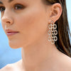 Culturesse Lenore Sculptured Loop Mesh Earrings (Silver)