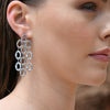 Culturesse Lenore Sculptured Loop Mesh Earrings (Silver)