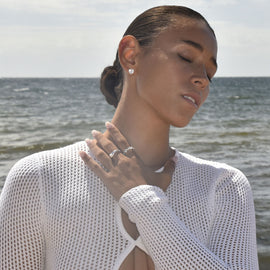 Culturesse Avila Zircon Love Heart Earrings (Silver)