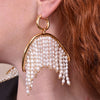 Culturesse Laurissa Luxury Pearl Tassel Earrings