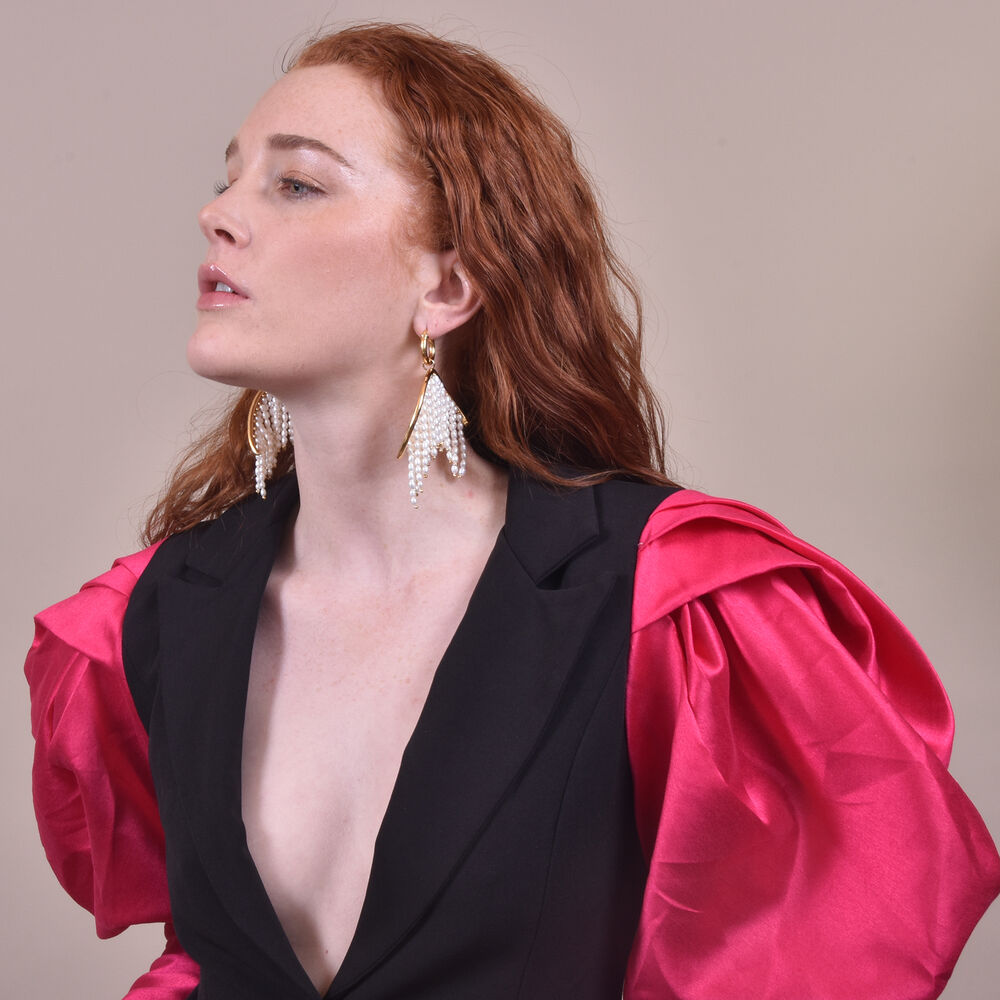 Culturesse Laurissa Luxury Pearl Tassel Earrings