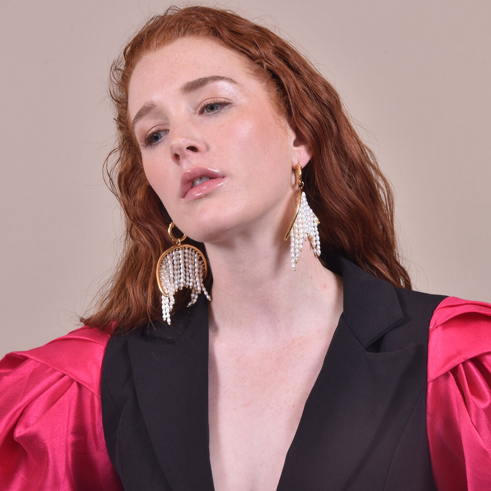 Culturesse Laurissa Luxury Pearl Tassel Earrings