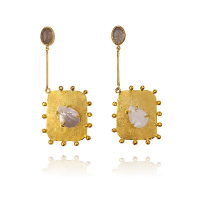 Culturesse Florence Luxury 24K Gold Dangle Earrings