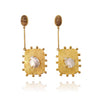 Culturesse Florence Luxury 24K Gold Dangle Earrings