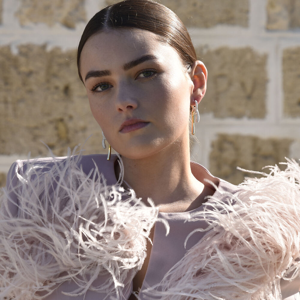 Culturesse Aviva Two Tone Diamante Knot Earrings