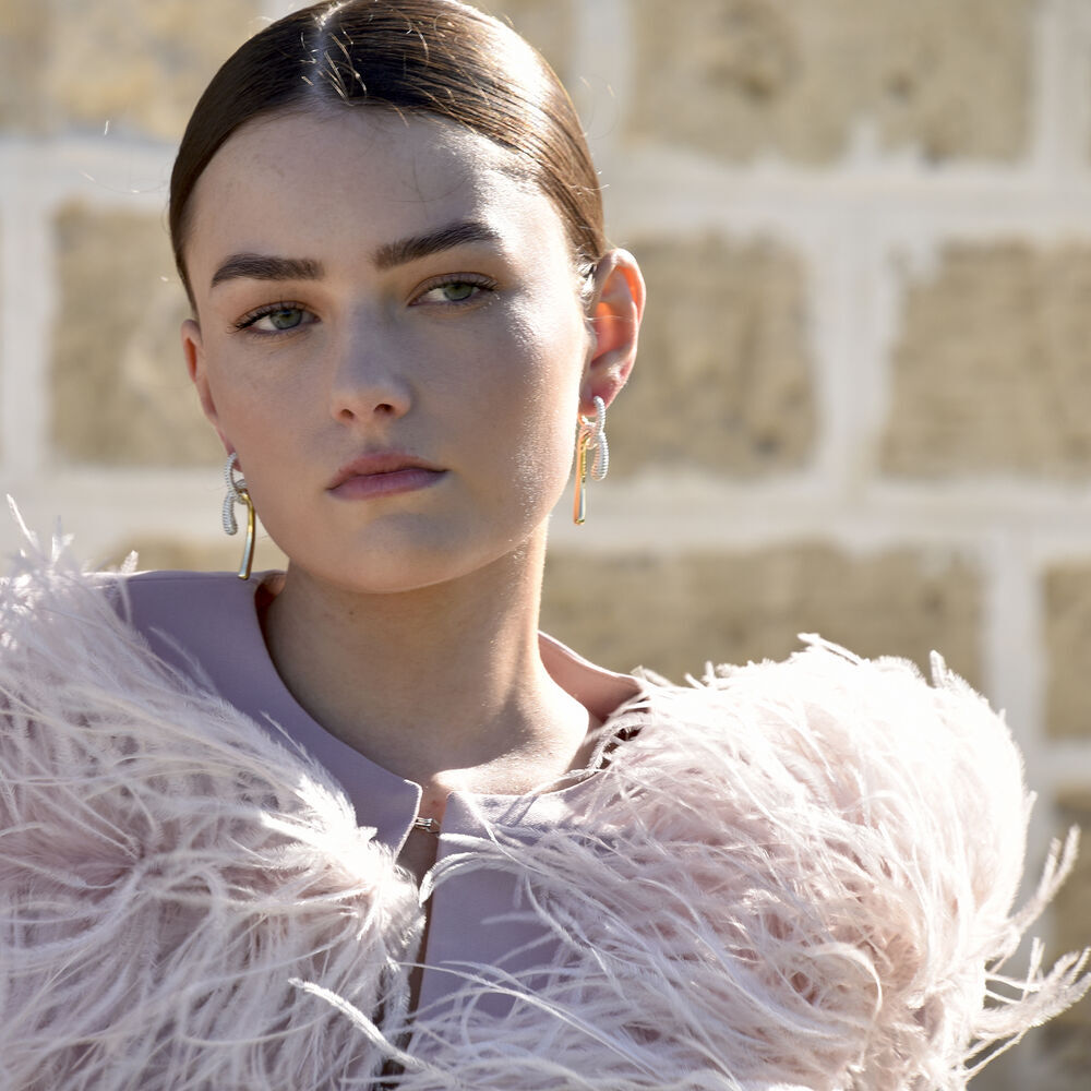 Culturesse Aviva Two Tone Diamante Knot Earrings