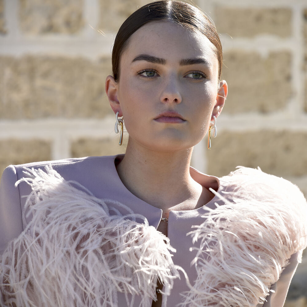 Culturesse Aviva Two Tone Diamante Knot Earrings