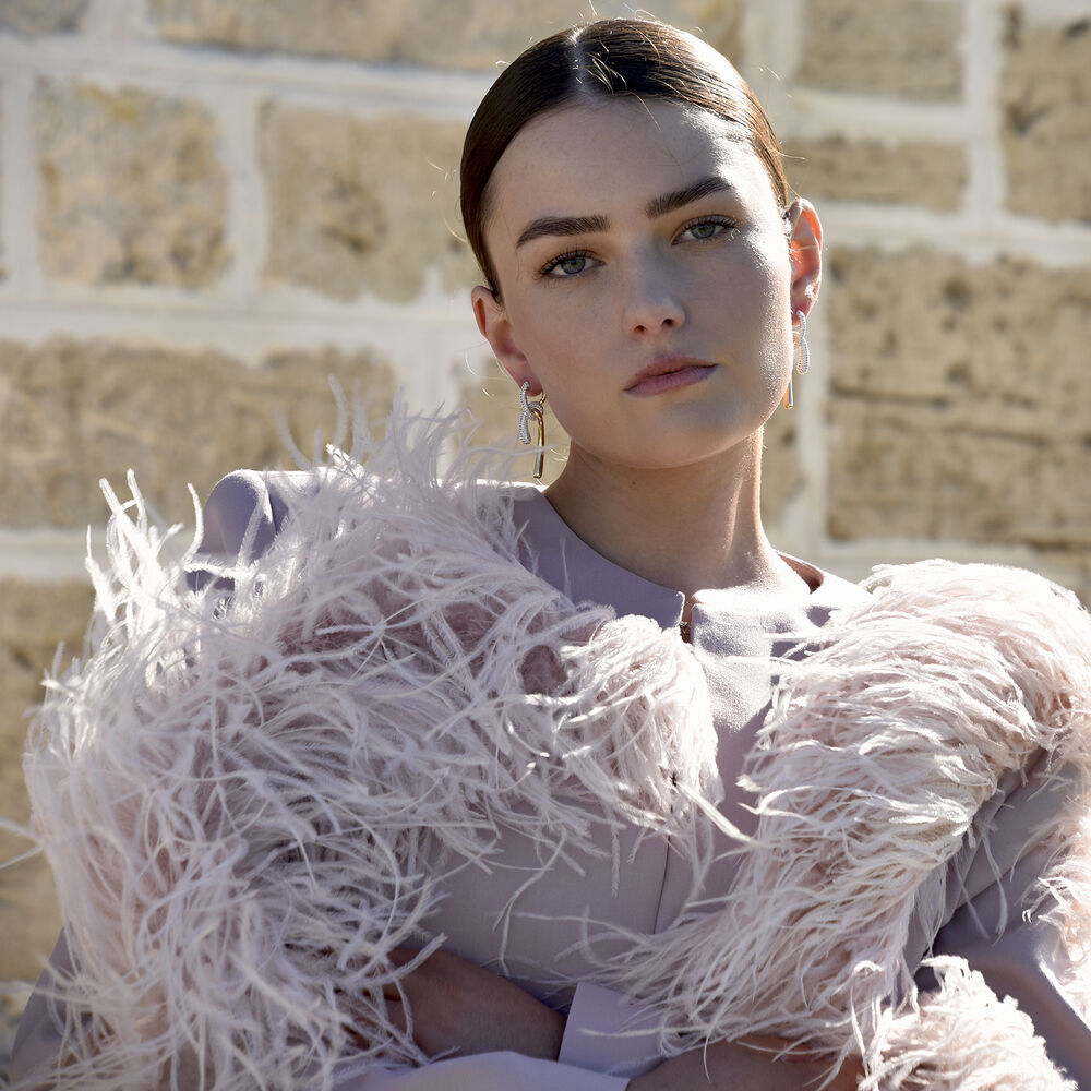 Culturesse Aviva Two Tone Diamante Knot Earrings