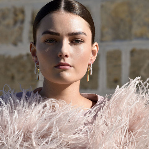 Culturesse Aviva Two Tone Diamante Knot Earrings