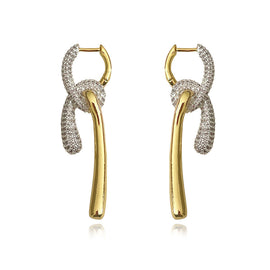 Culturesse Aviva Two Tone Diamante Knot Earrings