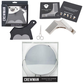 Crewman Mens Shaving Mirror Beard Shaping Tools Grooming Set
