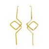 Culturesse Hughette 24K Artisan Line Art Earrings