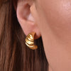 Culturesse Elayne Gold Filled Croissant Earrings