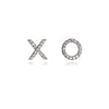 Culturesse Kiss Hug Mismatched Stud Earrings (Silver)