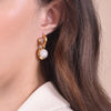 Culturesse Anya 24K Artisan Moonstone Drop Earrings