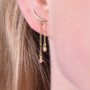 Culturesse Ariella Dainty Moon String Mismatching Earrings (Gold)