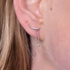Culturesse Ariella Dainty Moon String Mismatching Earrings (Silver)