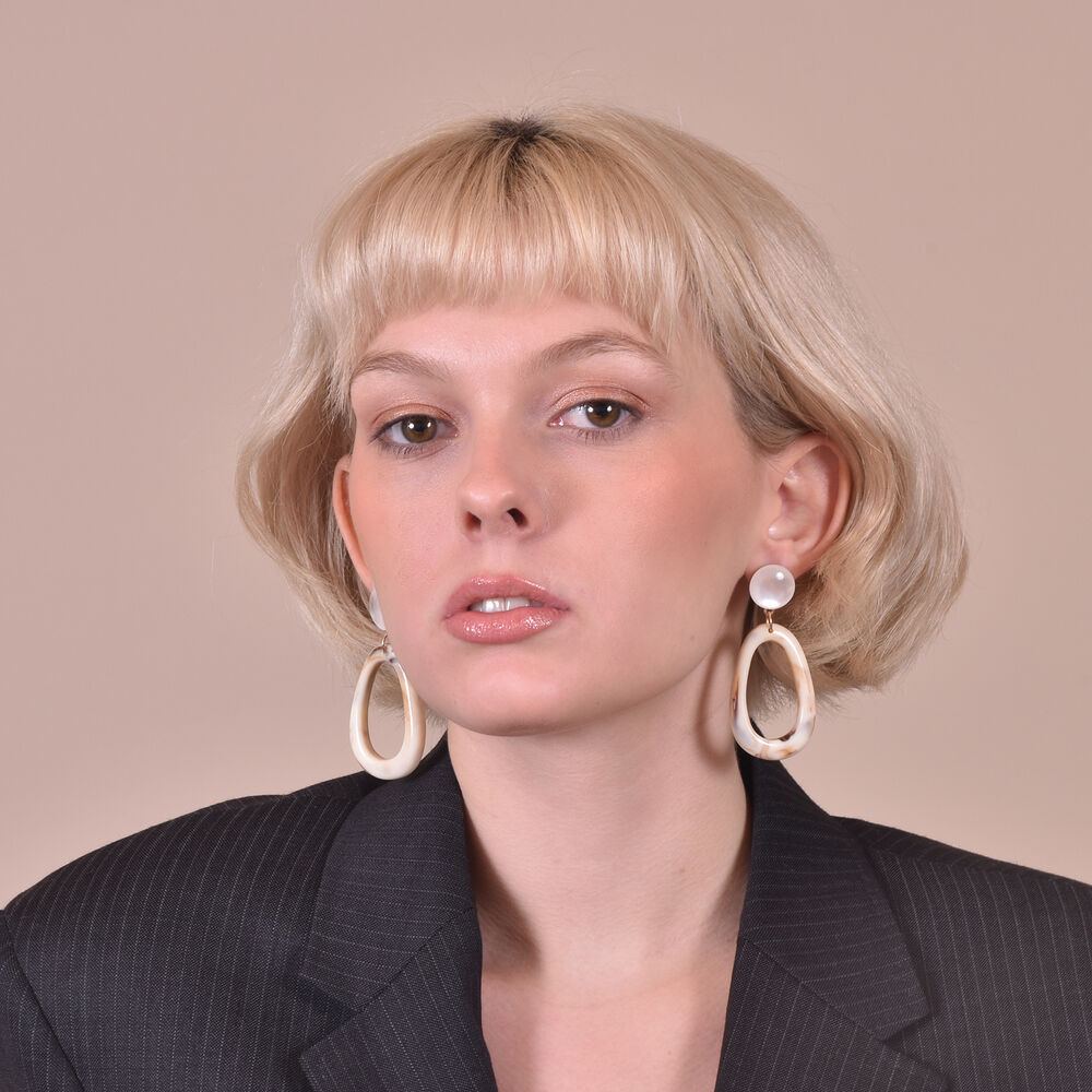 Culturesse Naeva Marble Loop Earrings