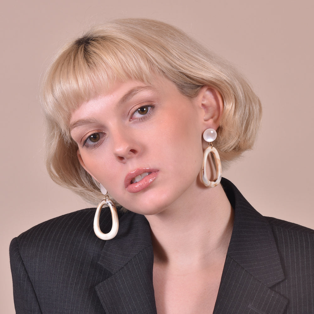 Culturesse Naeva Marble Loop Earrings