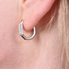 Culturesse Octavia CZ Inlaid Dainty Huggie Earrings (Silver)