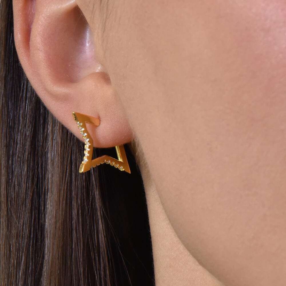 Culturesse Octavia Gold Vermeil Sparkle On Earrings