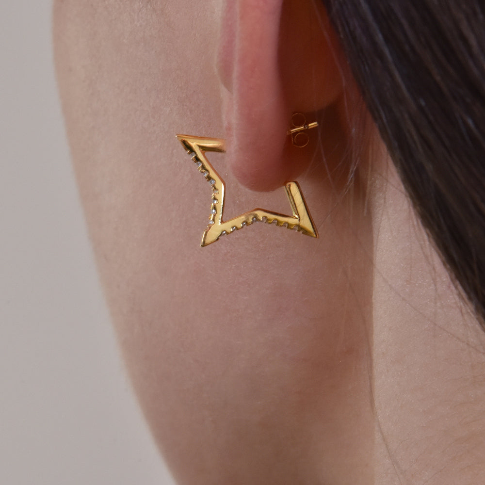 Culturesse Octavia Gold Vermeil Sparkle On Earrings
