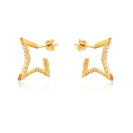 Culturesse Octavia Gold Vermeil Sparkle On Earrings