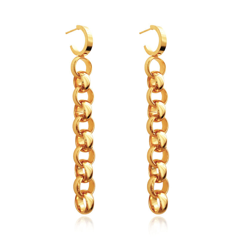 Culturesse Orbit Modern Link Chain Drop Earrings